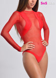 TULIP Sexy Long-sleeves Mesh Bodysuit