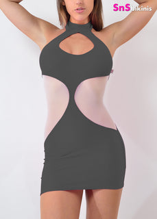 KRYSTAL Sexy Party Sheer Mini Dress