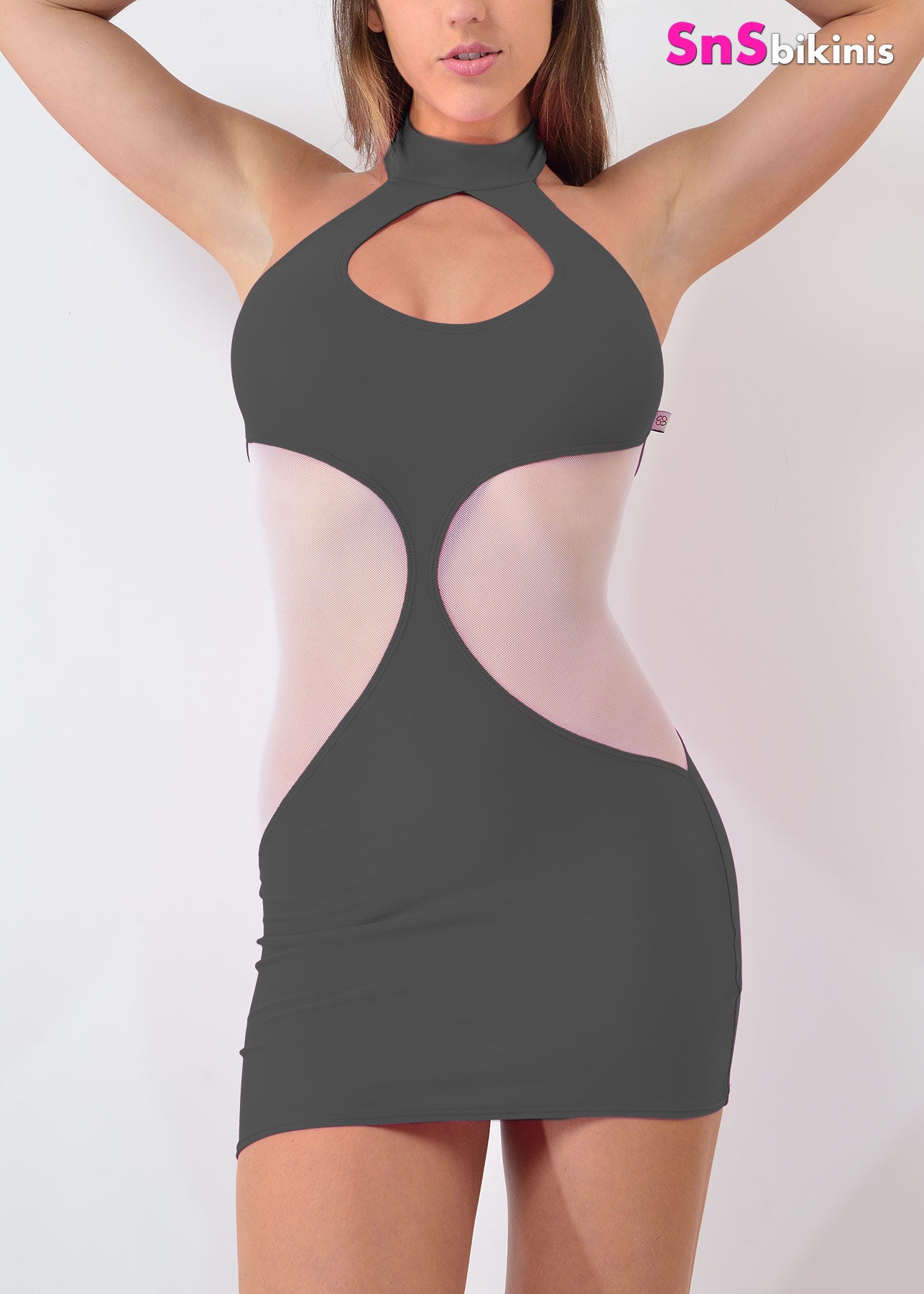 KRYSTAL Sexy Party Sheer Mini Dress