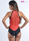 COCO Sexy Sheer Swimsuit Sheer Red Mesh