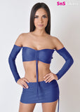 NAOMI Sexy Shoulder Top and Skirt